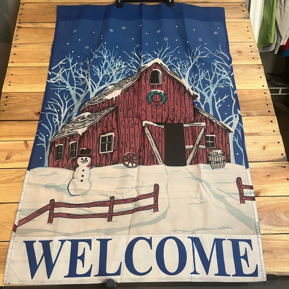 Lot of 3 Christmas yard flags